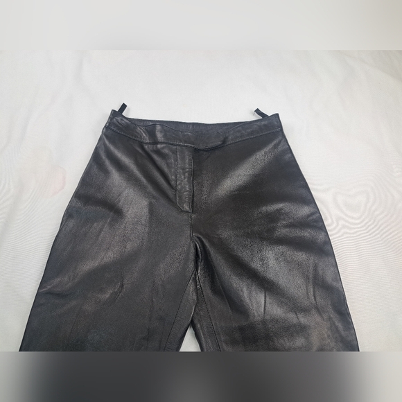 Leather Limited Black Cropped 100% Leather Soft Womens Pants Size 6 - Picture 6 of 15